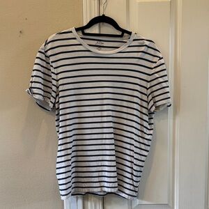 J. Crew Navy and White Striped Tee -medium